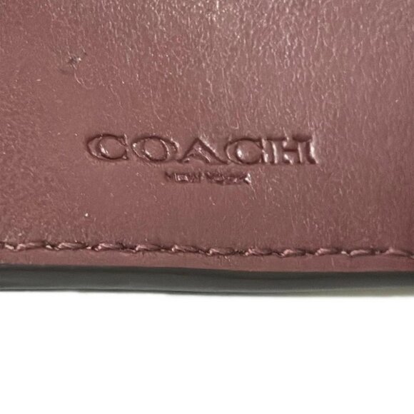 Auth COACH - 6419 Beige Red Multi Leather Key Case - Picture 2 of 5